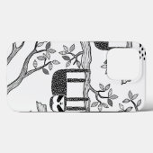 Trendy BLack Witte Moderne Luiaard Stoere Hoesje (Achterkant (horizontaal))