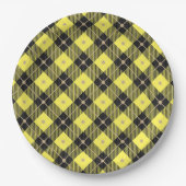 Trendy Black Yellow Pset Pattern Papieren Bordje (Voorkant)