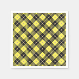 Trendy Black Yellow Pset Pattern Servet