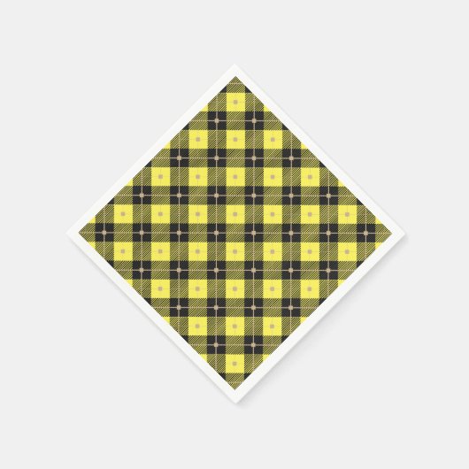 Trendy Black Yellow Pset Pattern Servet (Hoek)