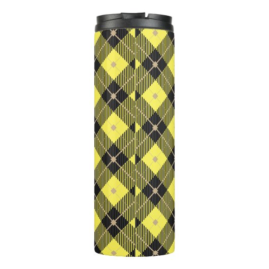 Trendy Black Yellow Pset Pattern Thermosbeker (Achterkant)