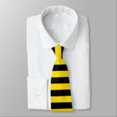 Trendy Black Yellow Striped Sjabloon Moderne afbee Stropdas (Gebonden)