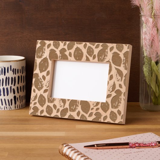 Trendy blad gebladerte patroon botanische foto gegraveerde lijstjes (Links)