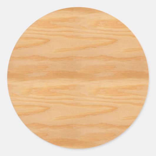 Trendy blanco houten sjabloon elegant ontwerp ronde sticker (Voorkant)