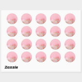 Trendy Blank Sjabloon Roze kleur Aangepast Ronde Sticker (Vel)