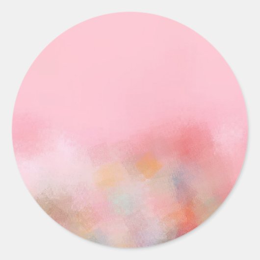 Trendy Blank Sjabloon Roze kleur Aangepast Ronde Sticker (Voorkant)