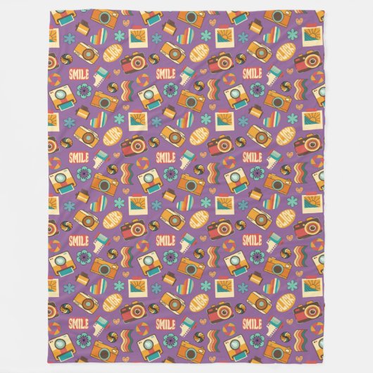 Trendy Blanket Gift 70s Pastel Groovy Design Fleece Deken (Voorkant)