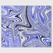 Trendy Blau Marmer Werveling Cadeaupapier (Vlak)