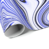 Trendy Blau Marmer Werveling Cadeaupapier (Rol Hoek)