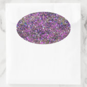 Trendy Blau Roze Goud Glitters Lege Sjabloon Ovale Sticker (Tas)