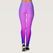 Trendy Blau Roze Tweekleurige Gradiënt Witte Scrip Leggings (Achterkant)