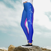 Trendy Blau Roze Tweekleurige Gradiënt Witte Scrip