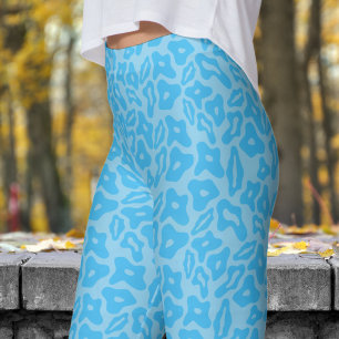Trendy blauw en baby blauw patroon leggings