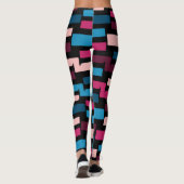 Trendy Blauw En Roze City Night Cool Home Pattern Leggings (Achterkant)