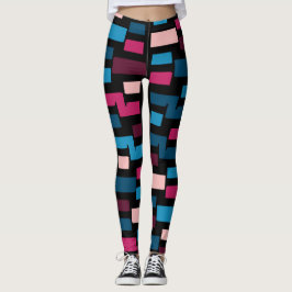 Trendy Blauw En Roze City Night Cool Home Pattern Leggings