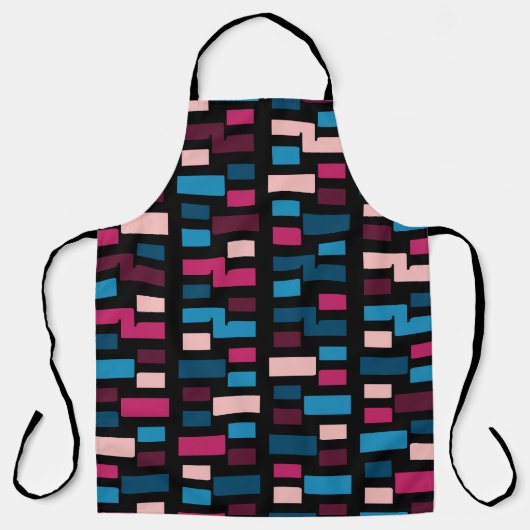 Trendy Blauw En Roze City Night Cool Home Pattern Schort (Voorkant)