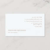 Trendy blauw en wit kleurenblok visitekaartje (Achterkant)