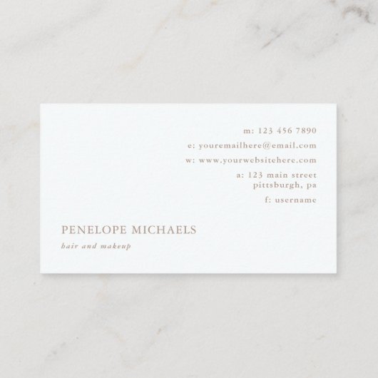 Trendy blauw en wit kleurenblok visitekaartje (Achterkant)