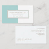 Trendy blauw en wit kleurenblok visitekaartje (Voorkant / Achterkant)