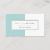 Trendy blauw en wit kleurenblok visitekaartje (Voorkant)