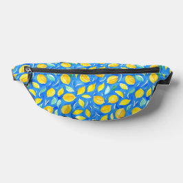 Trendy Blauw Geel Citrus Citroen Waterverf Heuptasje