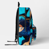 Trendy Blauw geel Goud faux marmer Bedrukte Rugzak (Links)