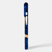 Trendy Blauw geel Goud faux marmer Case-Mate iPhone Case (Achterkant / Links)