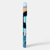 Trendy Blauw geel Goud faux marmer Case-Mate iPhone Case (Achterkant / Rechts)