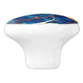 Trendy Blauw geel Goud faux marmer Keramische Knop (Zijkant)