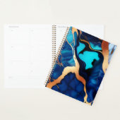 Trendy Blauw geel Goud faux marmer Planner (Display)