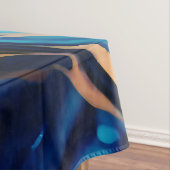 Trendy Blauw geel Goud faux marmer Tafelkleed (Voorbeeld)