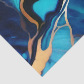 Trendy Blauw geel Goud faux marmer Tissuepapier (Detail)