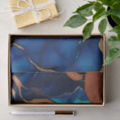 Trendy Blauw geel Goud faux marmer Tissuepapier (Geschenk)