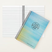 Trendy Blauw Geel Prismatisch Glas Modern Logo Notitieboek (Binnen)