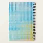 Trendy Blauw Geel Prismatisch Glas Modern Logo Notitieboek (Achterkant)