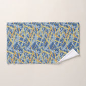 Trendy Blauw Goud Glitter Abstract Brush Strokes Bad Handdoek (Handdoek)
