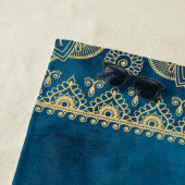 Trendy Blauw Goud Mandala Elegant Yoga  Strandlaken (In situ)