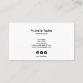 Trendy Blauw Goud Monogram Make-up Artiest Haarsal Visitekaartje (Achterkant)