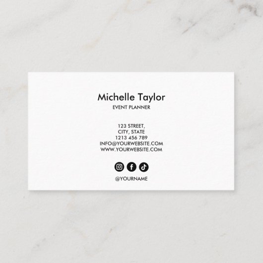 Trendy Blauw Goud Monogram Make-up Artiest Haarsal Visitekaartje (Achterkant)