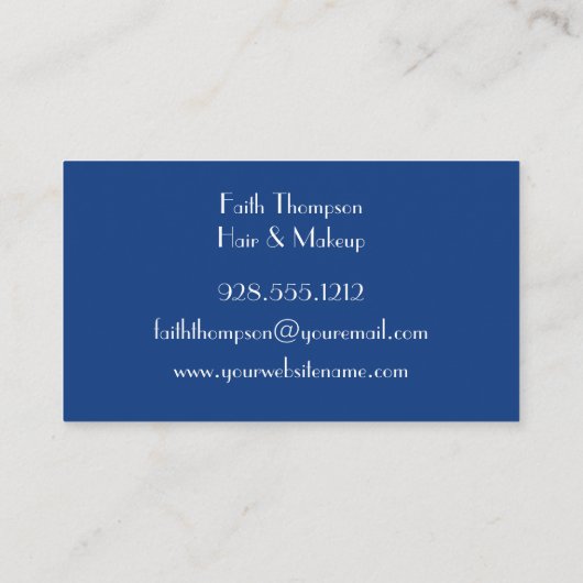 Trendy Blauw Groen Marmeren Haar Stylist Visitekaartje (Achterkant)