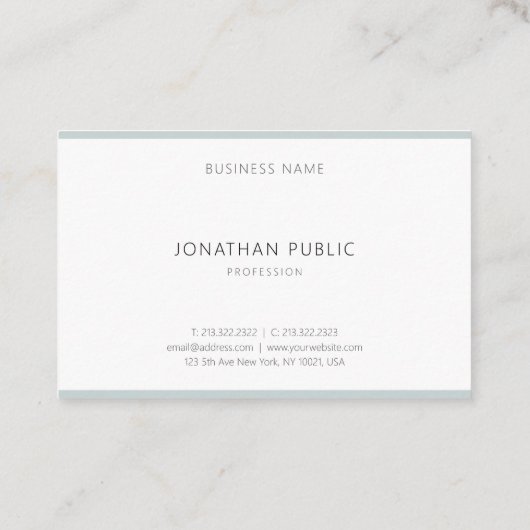 Trendy Blauw Groen Sjabloon Modern Elegant Clean Visitekaartje (Achterkant)