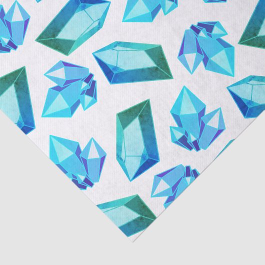 Trendy Blauw & Groene Geode Edelstenen Tissuepapier (Detail)