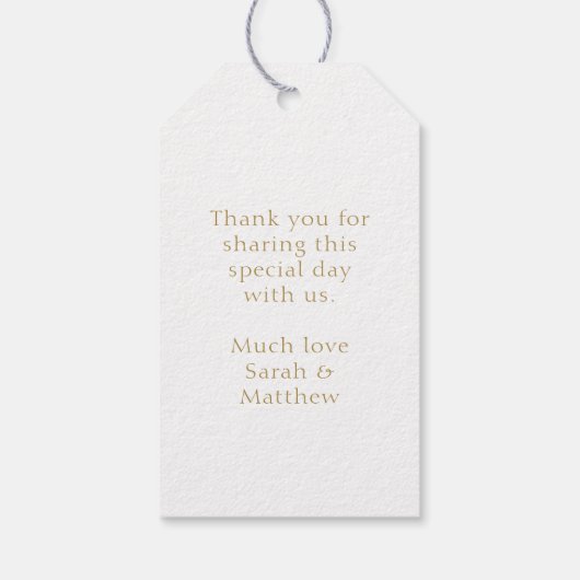 Trendy blauw lint bruiloft dank u cadeaulabel (Achterkant)