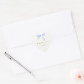 Trendy blauw lint bruiloft dank u hart sticker (Envelop)