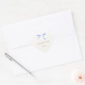 Trendy blauw lint bruiloft dank u hart sticker (Envelop)