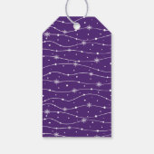 Trendy - Blauw Paarse - Sneeuwvlok cadeau Labels Cadeaulabel (Achterkant)