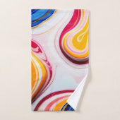 Trendy Blauw Roze geel wit faux marmer Bad Handdoek (Handdoek)