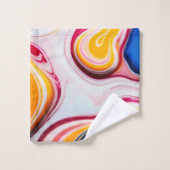 Trendy Blauw Roze geel wit faux marmer Bad Handdoek (Wasdoekje)