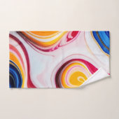 Trendy Blauw Roze geel wit faux marmer Bad Handdoek (Handdoek)