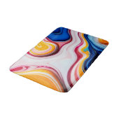 Trendy Blauw Roze geel wit faux marmer Badmat (Gekanteld)